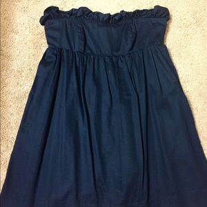 Navy Strapless Dress